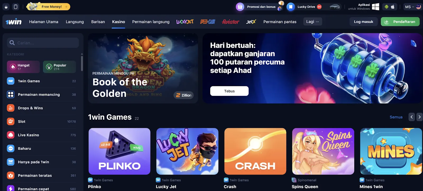 1win casino Malaysia advantages